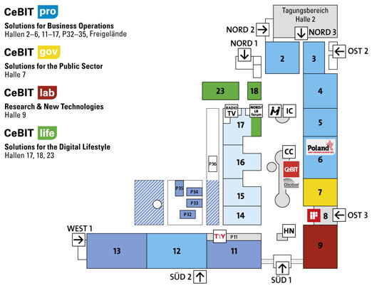 CeBIT 2013 Hallenplan